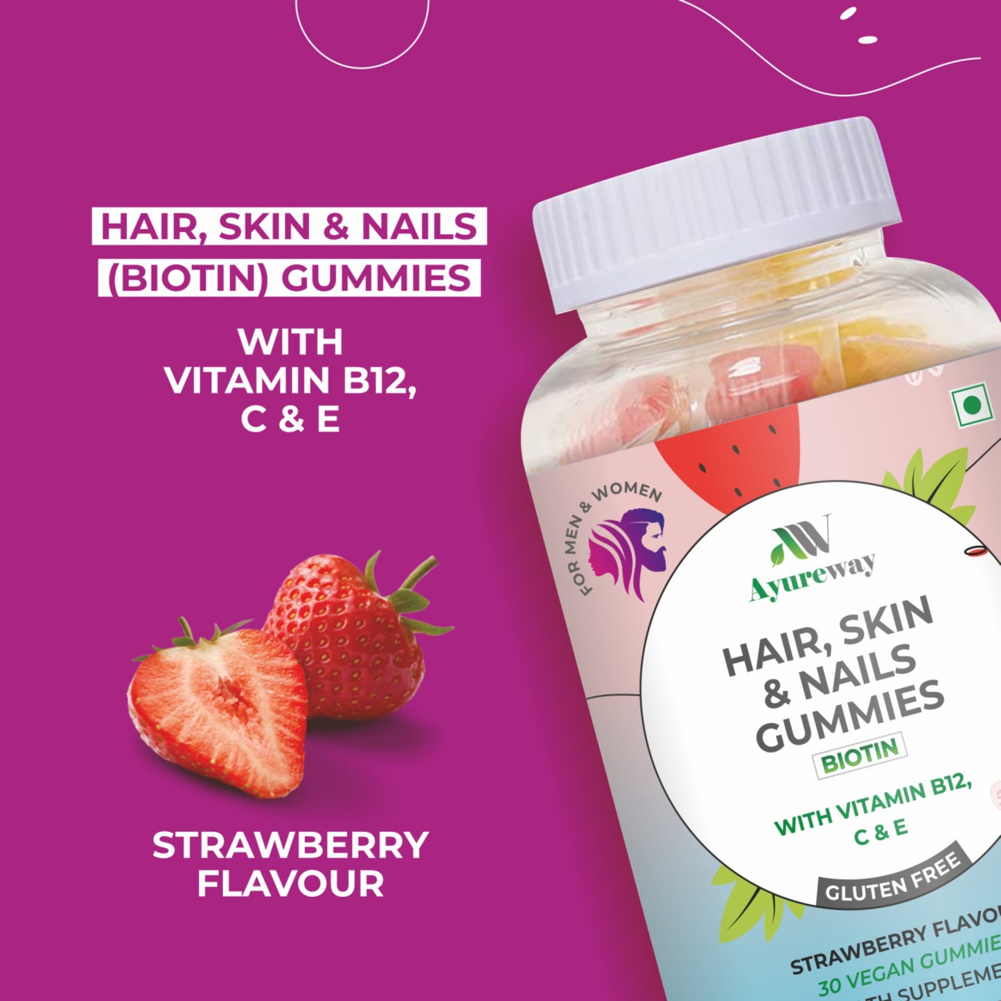 Ayureway Hair, Skin, Nails Gummies – Nourish Your Beauty from Within!