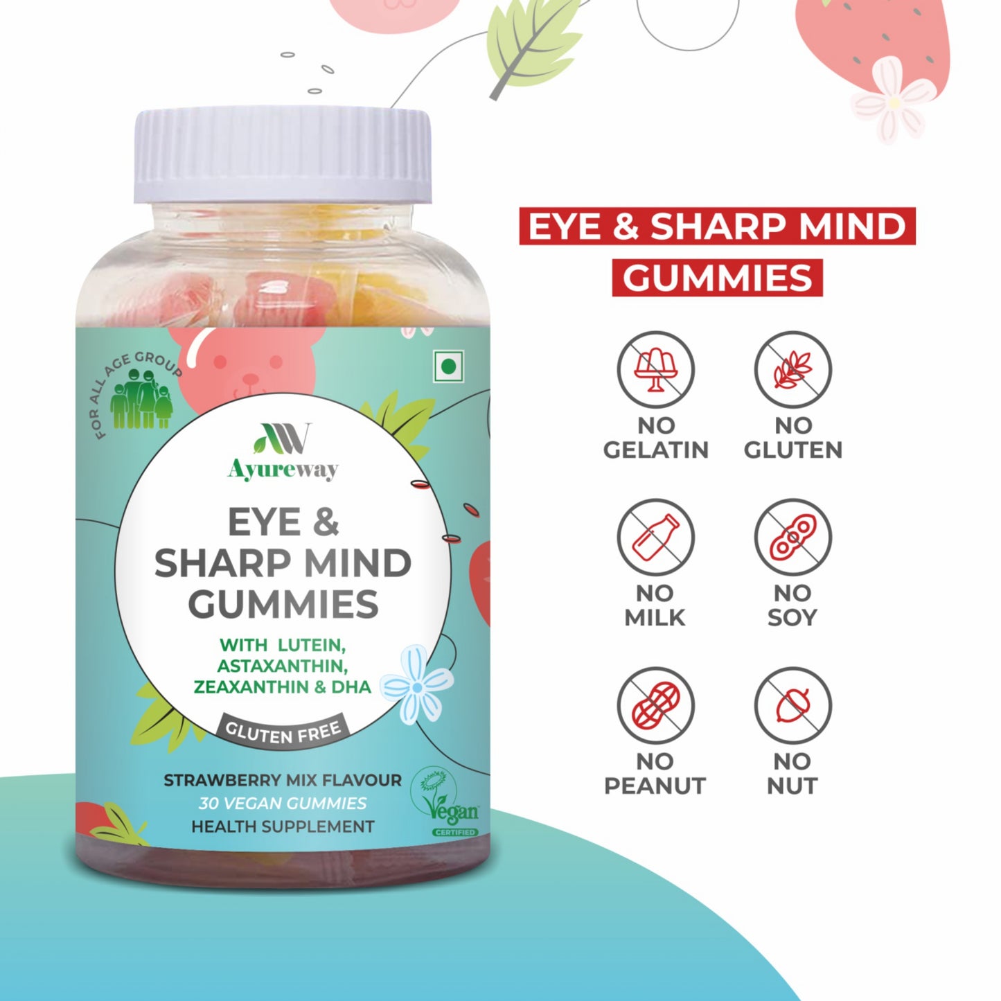 Ayureway Eye &amp; Sharp Mind Gummies – Nourishment for Vision Brain Health!