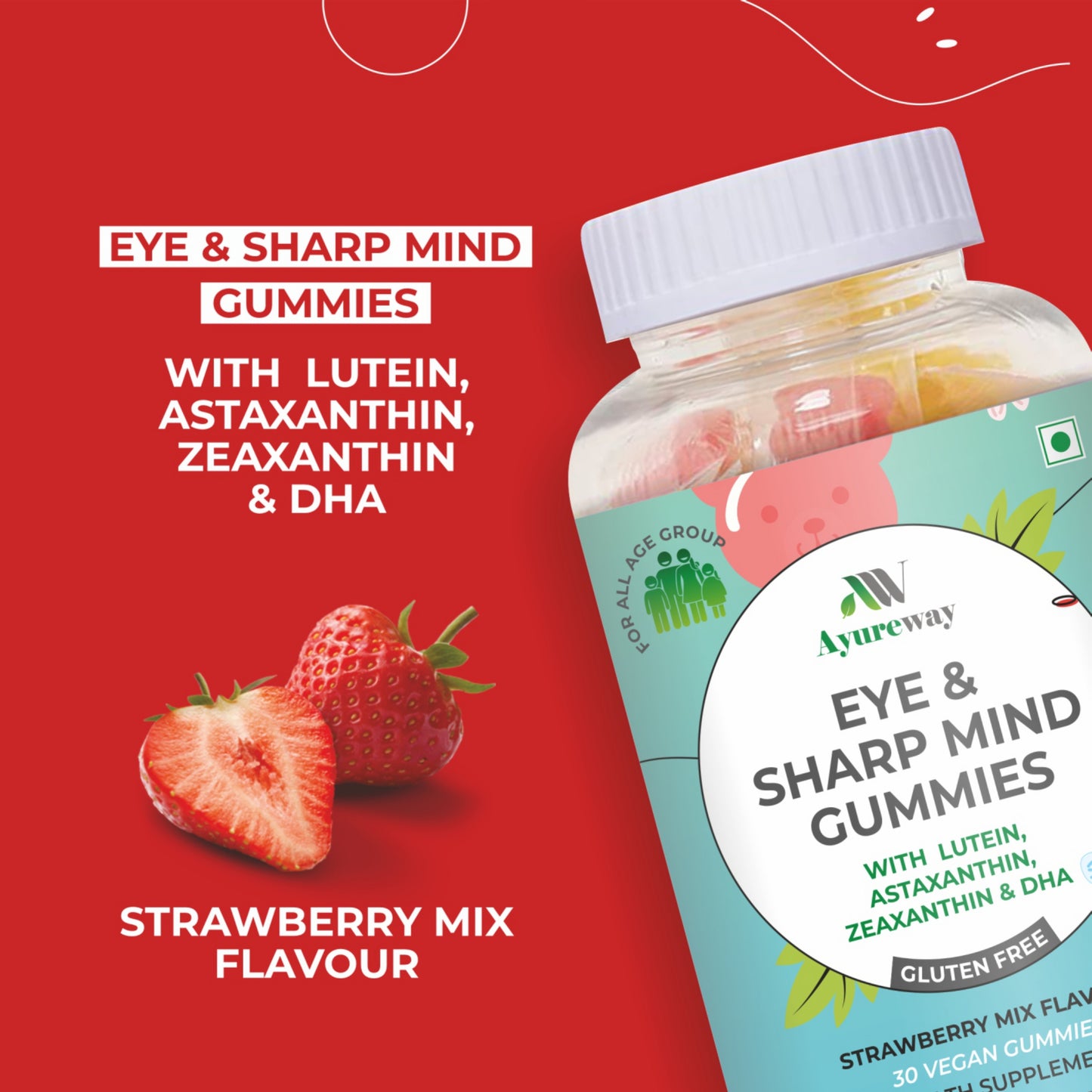 Ayureway Eye &amp; Sharp Mind Gummies – Nourishment for Vision Brain Health!